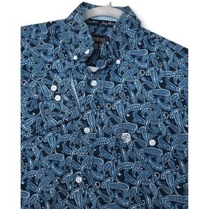 Wrangler Shirt Mens Small Blue Paisley George Strait Long Sleeve Button Western